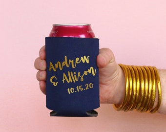 Personalized Wedding Favors Custom Can Coolers Engagement Party Decorations Couples Shower Beer Huggers