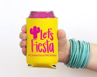 Fiesta Party Favors Fiesta Birthday Party Decorations Personalized Can Coolers Taco Party Cinco De Mayo Beer Huggers