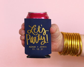 Wedding Favors Personalized Beer Huggers Custom Can Cooler Engagement Party Couples Shower Rehearsal Dinner