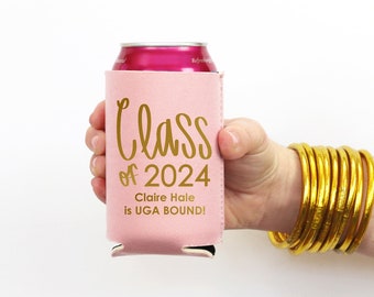 Graduation Coozies Graduation Party Decorations Personalized Can Coolers Class of 2024 Beer Huggers Party Favors