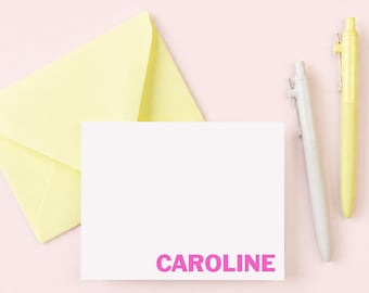 Personalized Stationery Set for Girls: Custom Note Cards, Thank You Notes