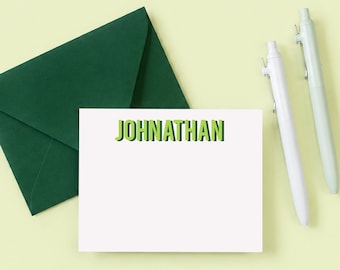 Juego de papelería con bloques de color personalizados / Papelería personalizada para niños / Tarjetas de agradecimiento para niños
