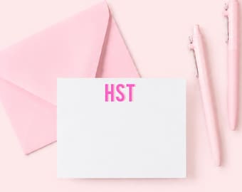 Papelería con monograma para niñas - Papelería personalizada para niños - Set de papelería para niñas - Tarjetas de agradecimiento para niños