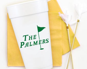 Golf Party Foam Cups - Golf Themed Party Favors - Personalized Styrofoam Cup