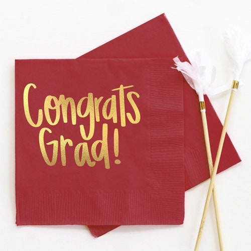 2022 Graduation Napkins Graduation Party Decorations Congrats Etsy