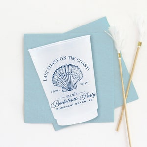 Last Toast on the Coast Bachelorette Party Decorations - Personalized Cups - Beach Bachelorette Trip