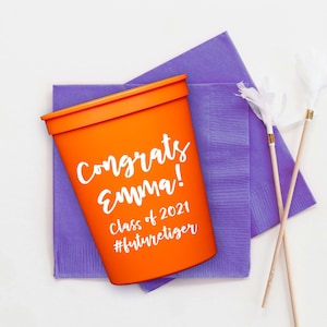 Custom Graduation Stadium Cups 2025, Graduation Party Decorations, Class of 2025 Personalized Party Favors