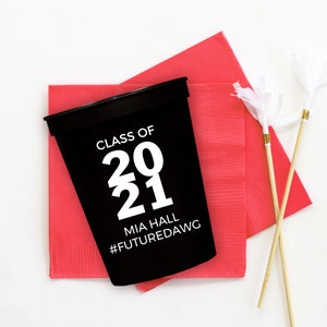 Custom Graduation Cups, Class of 2025 Stadium Cups, Graduation Party Favors, Personalized Plastic Cups, Graduation Decorations 2025