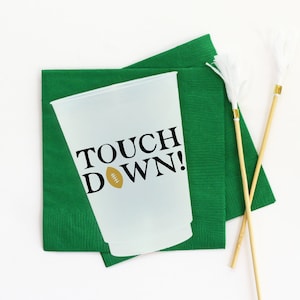 Tailgate Cups, College Football Party Supplies, Game Day Decor, Touchdown Frosted Cups - SET OF 10