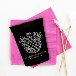 Custom Cowgirl Bachelorette Party Cups, Personalized Last Disco Cups, Let&#39;s Go Girls Party Decorations, Nashville Bach Bash