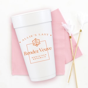 Last Rendez Veuve Foam Cups - Champagne Bachelorette Party Favors - Veuve Decorations