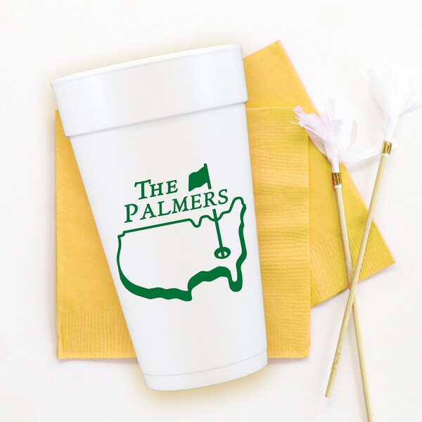 Golf Party Foam Cups - Golf Themed Party Favors - Personalized Styrofoam Cup