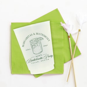 Margs and Matrimony Bachelorette Party Decorations - Personalized Cups - Mexico Bachelorette Trip