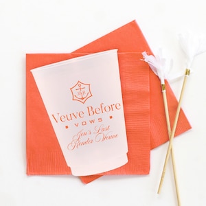 Veuve Before Vows Favors and Decor - Personalized Bachelorette Party Cups - Champagne Cups