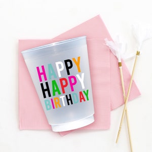 Birthday Party Cups, Cute Party Supplies and Decorations, Party Favors, Frosted Cups