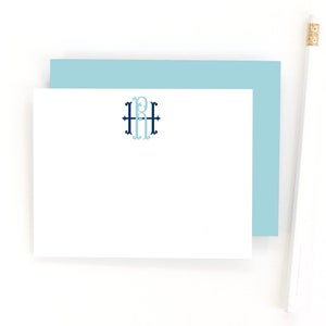 Aangepaste bedankbriefjes met bamboemonogram - briefpapier voor jongens