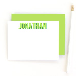 Custom Color Block Stationery Set / Boys Personalized Stationary / Kids Thank You Notes