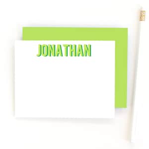Kundenspezifisches Farbblock-Briefpapier-Set / Jungen-personalisiertes Briefpapier / Kinder-Dankeschön-Notizen
