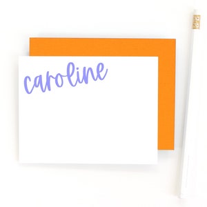 Damen Briefpapier / Personalisiertes Briefpapier Set / Moderne Script Notecards / Mädchen Dankeschön
