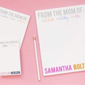 Mother's Day Gift - Personalized Mom Notepad - From the Mom of Notepad - Women's Stationery Set