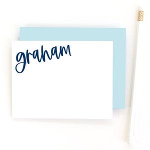 Papelería personalizada para niños / Juego de papelería para niños / Notas de agradecimiento personalizadas / Tarjetas con notas con escritura moderna