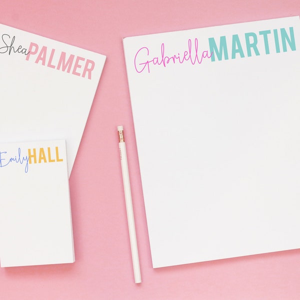 Personalized Name Notepad - Custom Note Pad - To Do List - Girls Stationery Set - Gifts for Mom