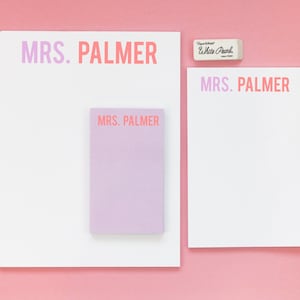 Personalized Teacher Notepad - Custom Name Note Pad - End of the Year Teacher Gift Ideas - Customized Notepads