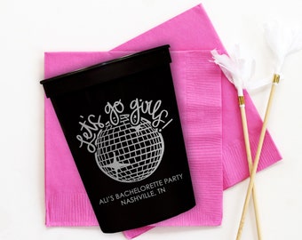 Custom Cowgirl Bachelorette Party Cups: Last Disco, Nashville Bach Bash