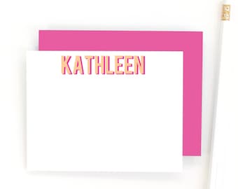 Personalized Stationary for Girls / Custom Stationery Set / Modern Thank You Notes / Teacher Gifts