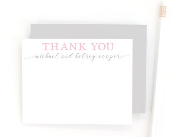 Wedding Thank You Cards - Personalized Couples Stationery Set - Custom Wedding Stationary