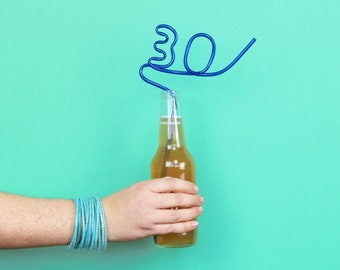 30th Birthday Straw Personalized Age Crazy Straw Birthday Party Favors Dirty Thirty Birthday Decorations 21st 40th 50th