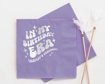 Eras Tour Birthday Party Napkins Personalized - Swiftie Party Decorations - In My Birthday Era