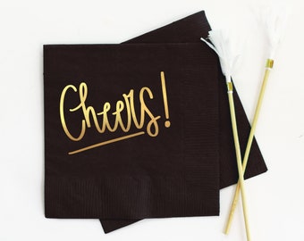 Cheers Cocktail Napkins, Party Napkins, Hostess Gifts for Shower - Set of 20