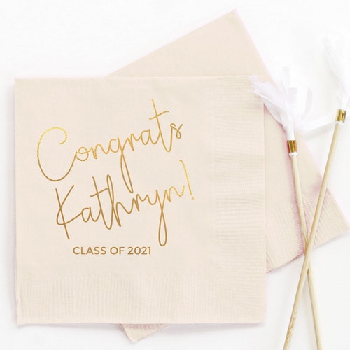 Confetti Class of 2023 Graduation Napkins Personalized Set of Etsy