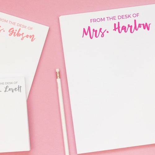 From the Desk of Personalized Notepad Monogram Notepad Etsy