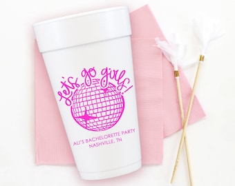 Personalized Last Disco Foam Cups: Bachelorette Party Favors