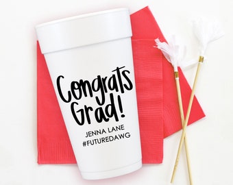 Graduation Decorations 2024, Custom Foam Party Cups, Graduation Party Favors, Personalized Styrofoam Cups
