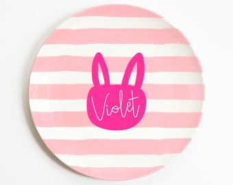 Girls Personalized Easter Plate - Easter Bunny Plate - Kids Easter Table - Easter Plate for Kids - Easter Basket Stuffers