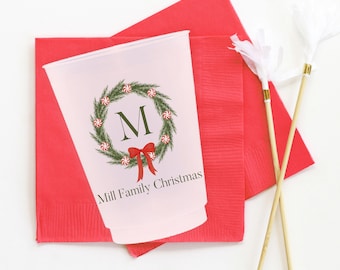Personalized Family Christmas Party Cups - Custom Holiday Party Cups