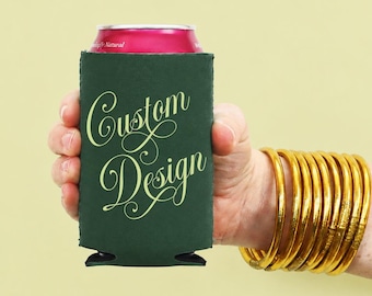 Custom Can Coolers Designed for You | Personalized Beer Huggers | Wedding and Event Party Favors