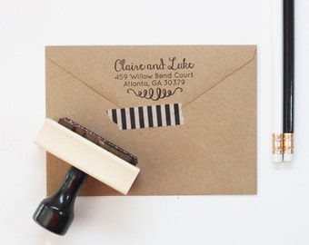 return address stamp wedding invitation stamp rubber stamp etsy