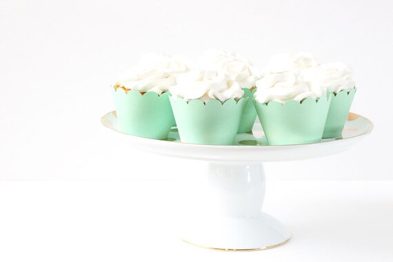 Mint Green Cupcake Wrappers Seafoam Cupcake Liners Mint Green Etsy