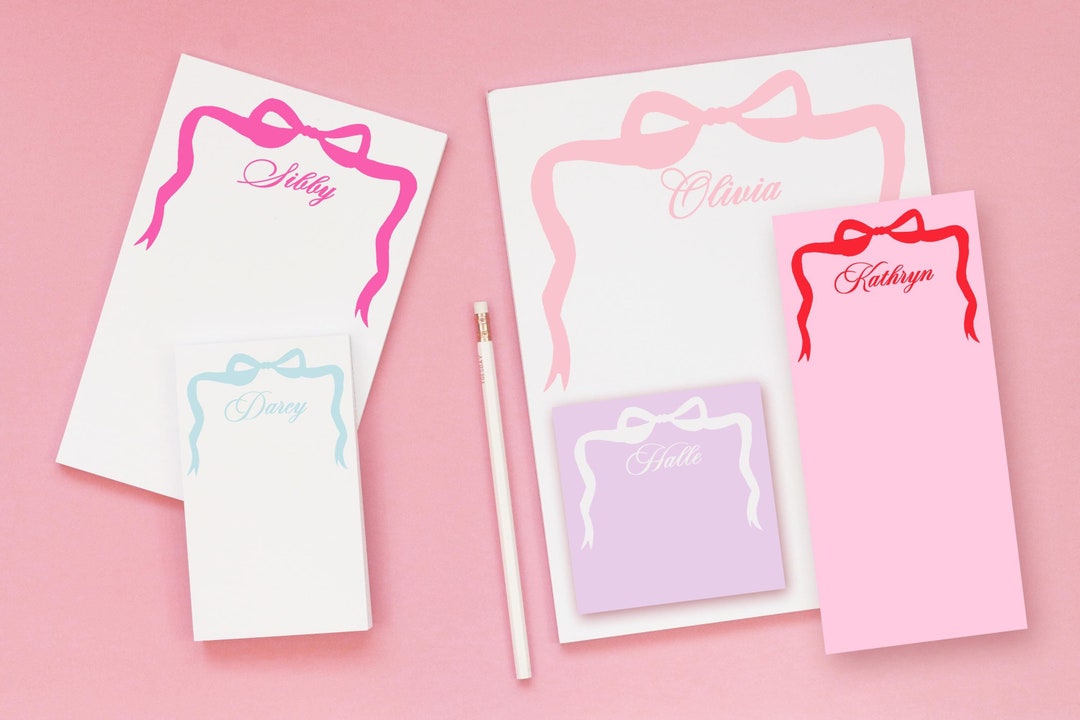 Personalized Notepad With Bow - Custom Notepads - Teacher Gifts and ...