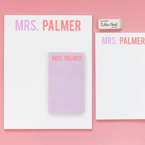 Personalized Teacher Notepad - Custom Name Note Pad - End of the Year Teacher Gift Ideas - Customized Notepads