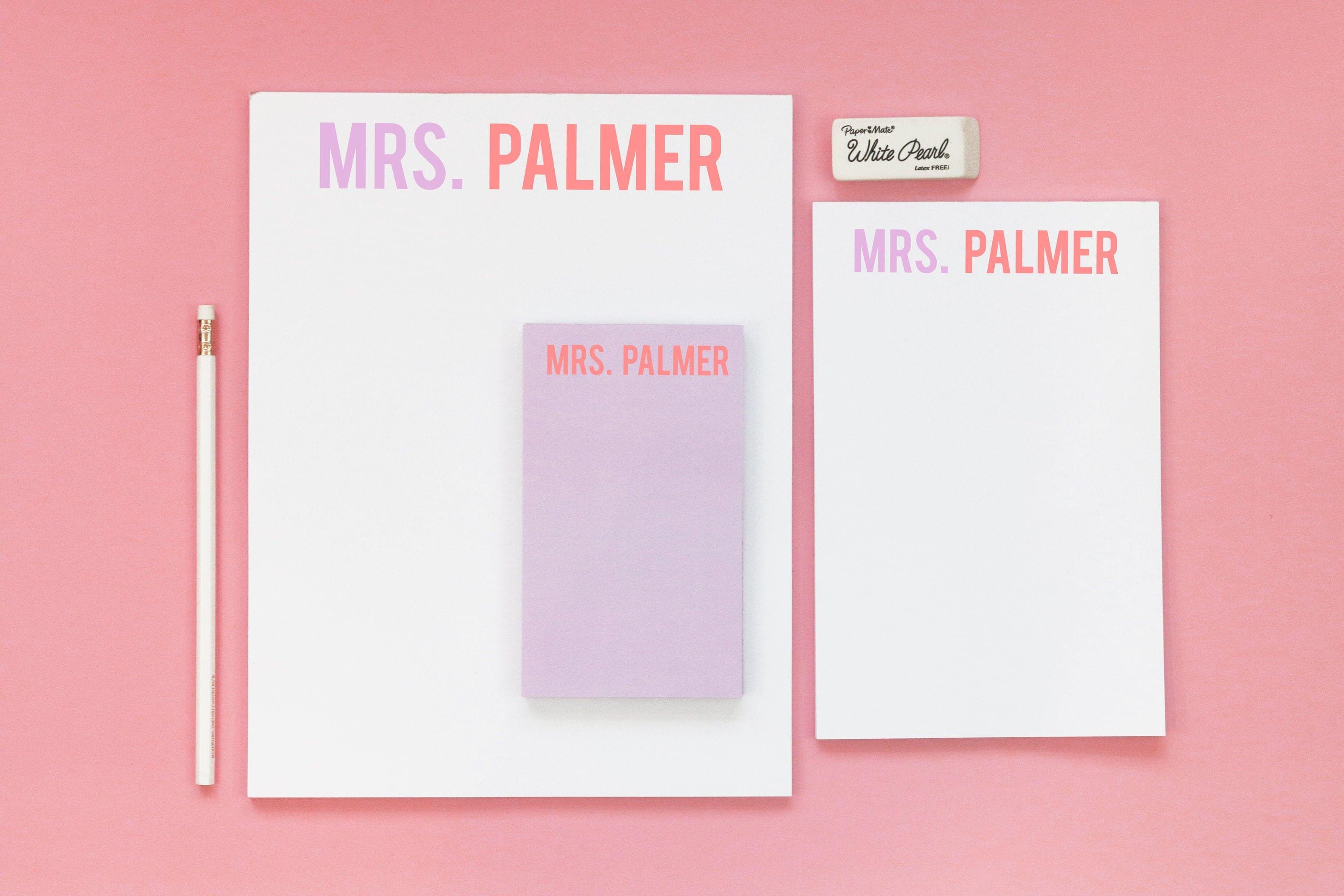 Personalized Teacher Notepad - Custom Name Note Pad - End of the Year ...