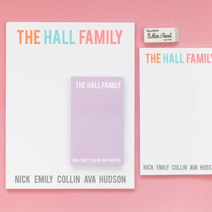 Family Notepad- Personalized Note Pad with Name- Custom Family Stationery- Family Gift