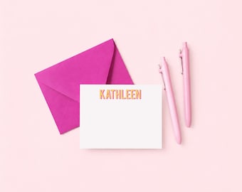 Papelaria personalizada para meninas / Conjunto de papelaria personalizado / Cartões de agradecimento modernos / Presentes para professoras