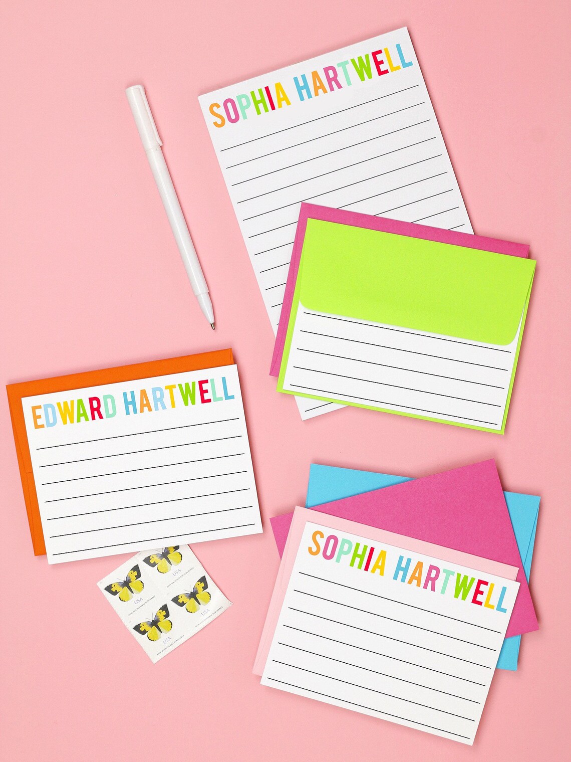 Girls Stationery Set Personalized Lined Stationary for Girls Etsy