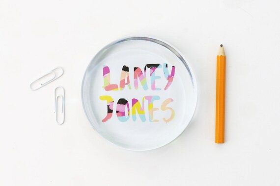 Girls Office Supplies Personalized Paperweight Cute Desk Etsy