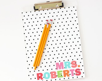 Personalized Teacher Gifts Clipboard Girls Office Supplies Cute School Supplies Desk Accessories Acrylic Clipboard Lucite Desk Organizer